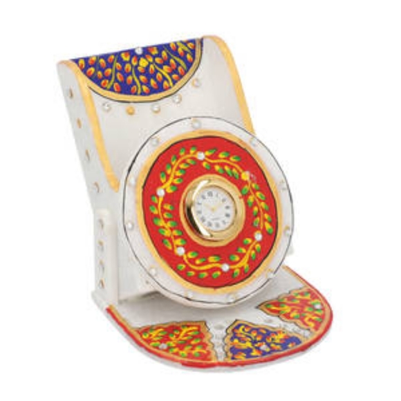 Marble Clock Phone Holder - Red, Green and Yellow - Picture 7 of 8